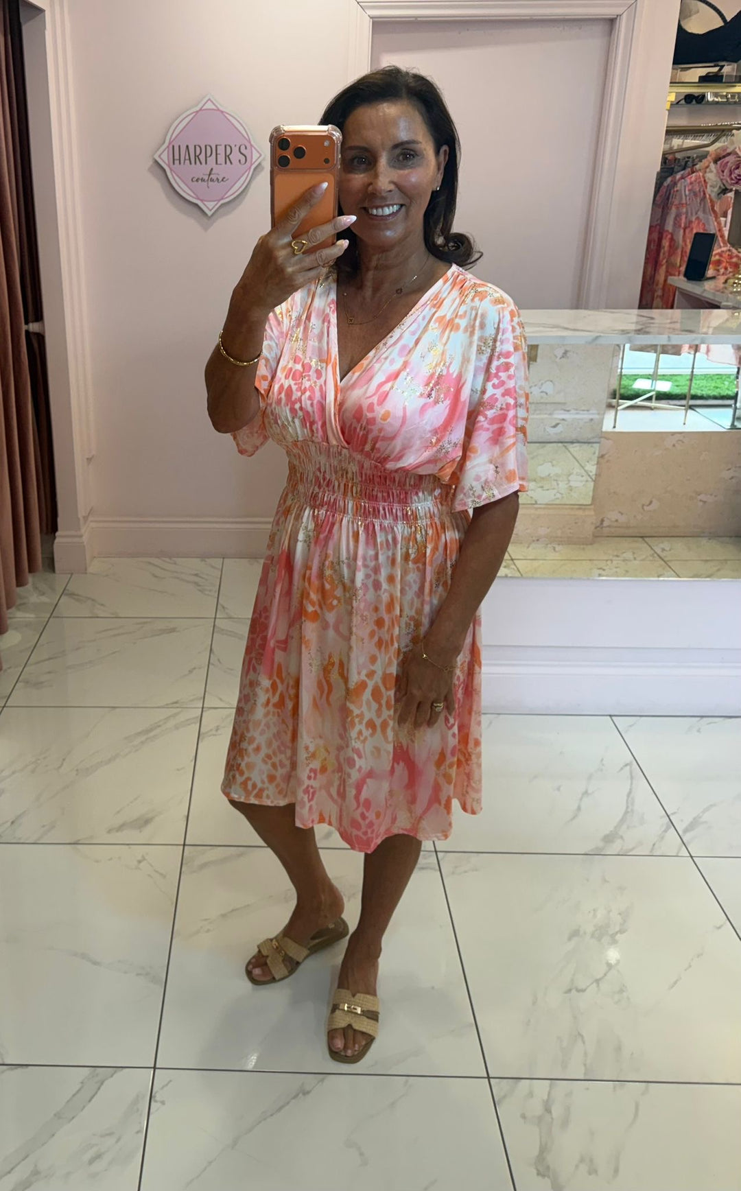Celesta Animal Print Slinky Dress