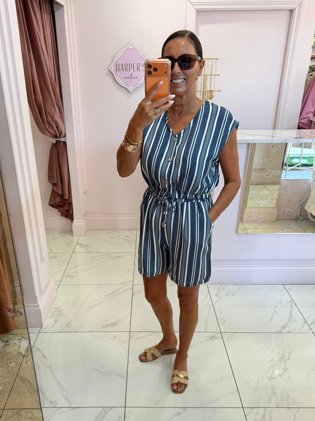 Leni Striped Top &amp; Shorts Co Ord Set
