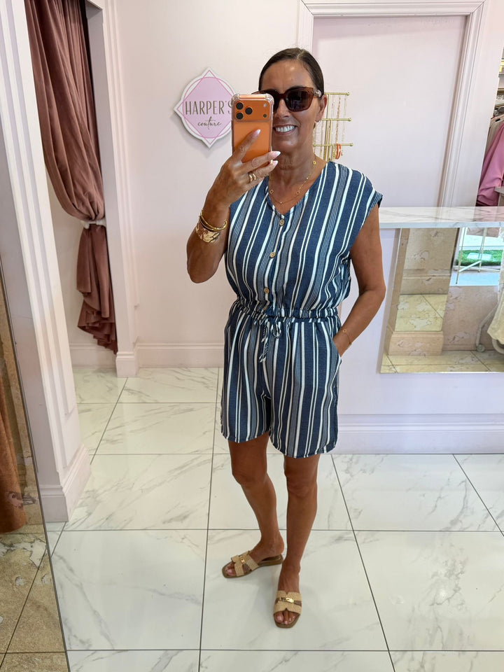 Leni Striped Top &amp; Shorts Co Ord Set