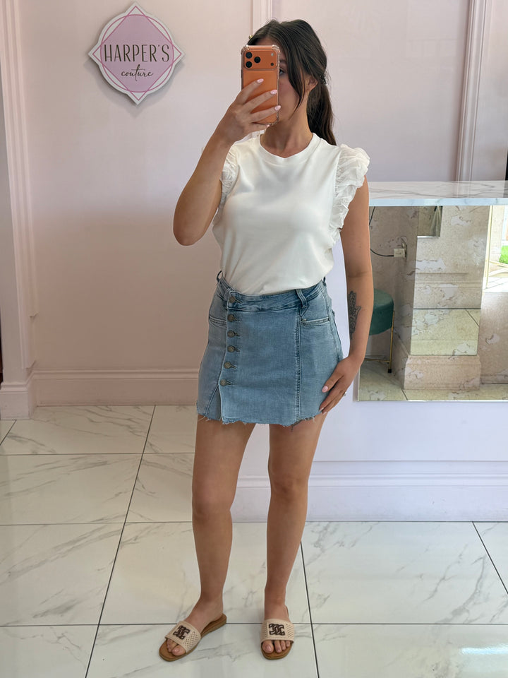 Skye Ruffle Detail Sleeve T-Shirt