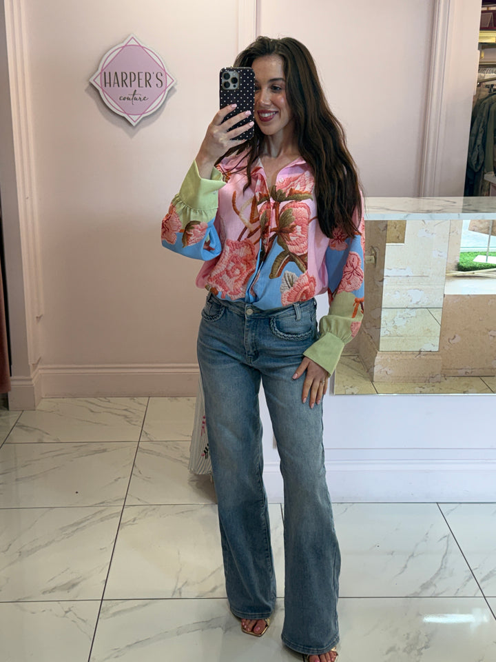 Stellar Floral Print Detail Shirt/Blouse