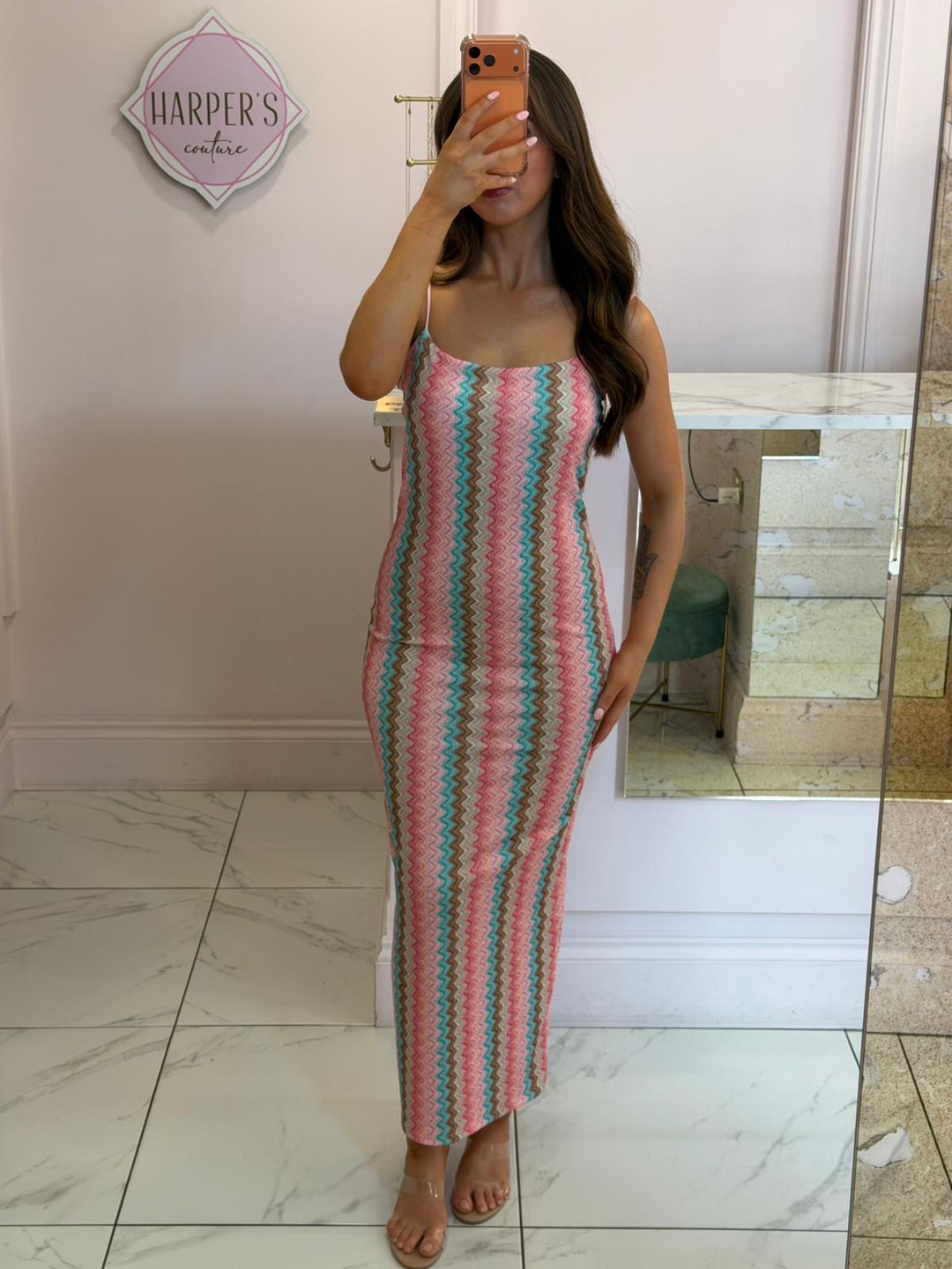 Sophie Zig Zag Cami Midi Dress