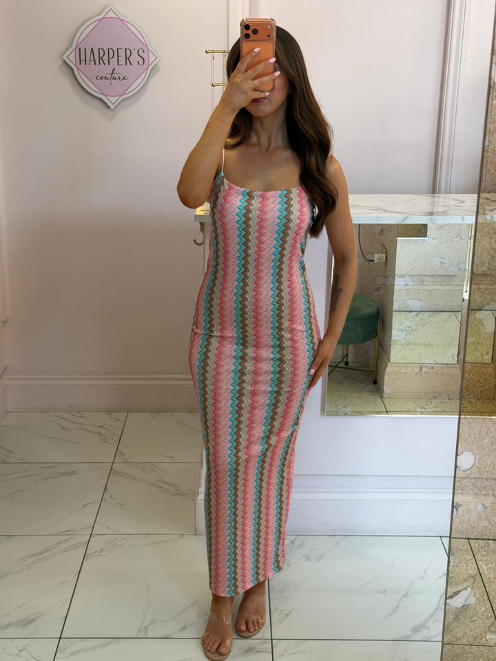 Sophie Zig Zag Cami Midi Dress