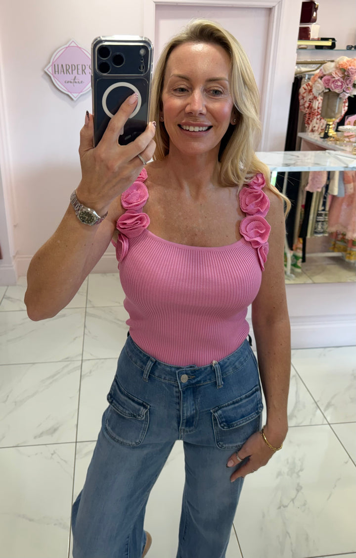 Audrey Rose Strap Fine Knit Top