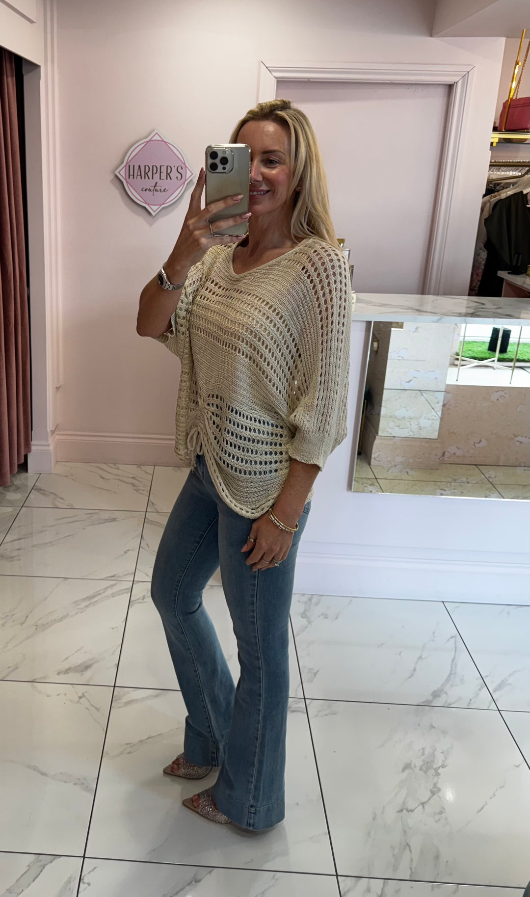 Dionne Crochet Detail Tie Top