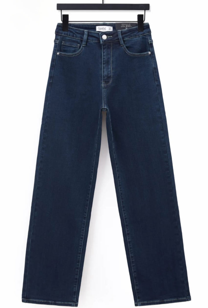 Odette Dark Denim Straight Fit Stretch Jeans