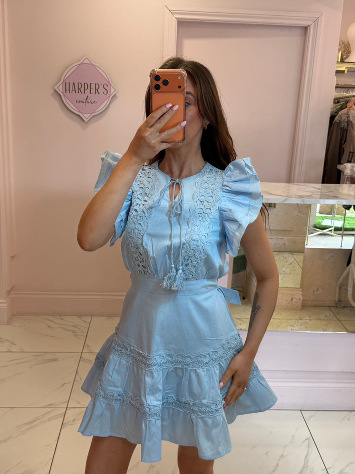 Orla Lace Ruffle Mini Dress