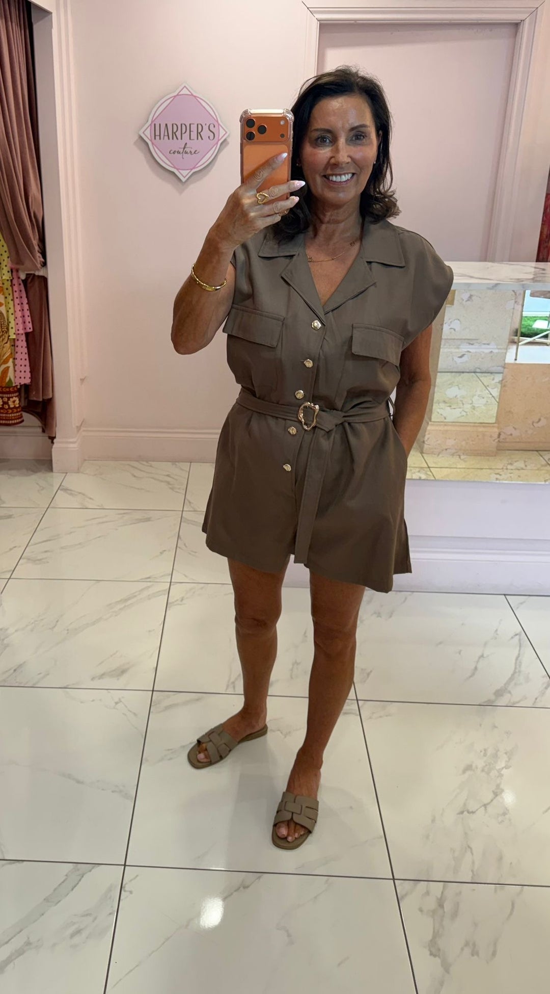 Codie Military Style Belted Playsuit