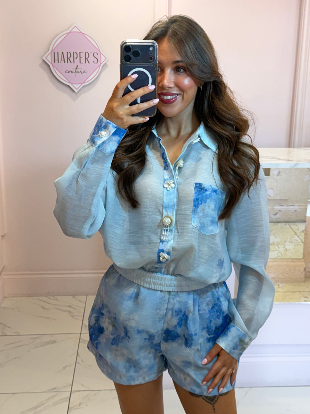 Alexa Shirt Top &amp; Shorts Co Ord Setk
