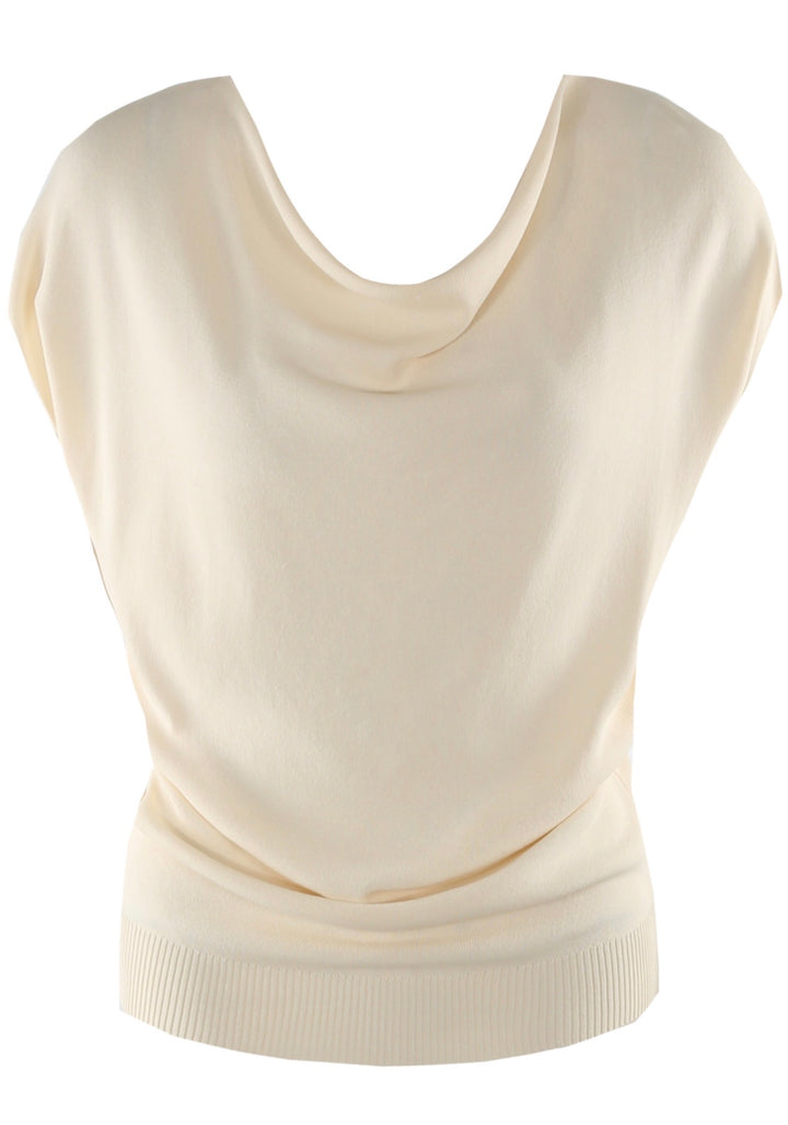 Delta Drape Neck Fine Knit Top