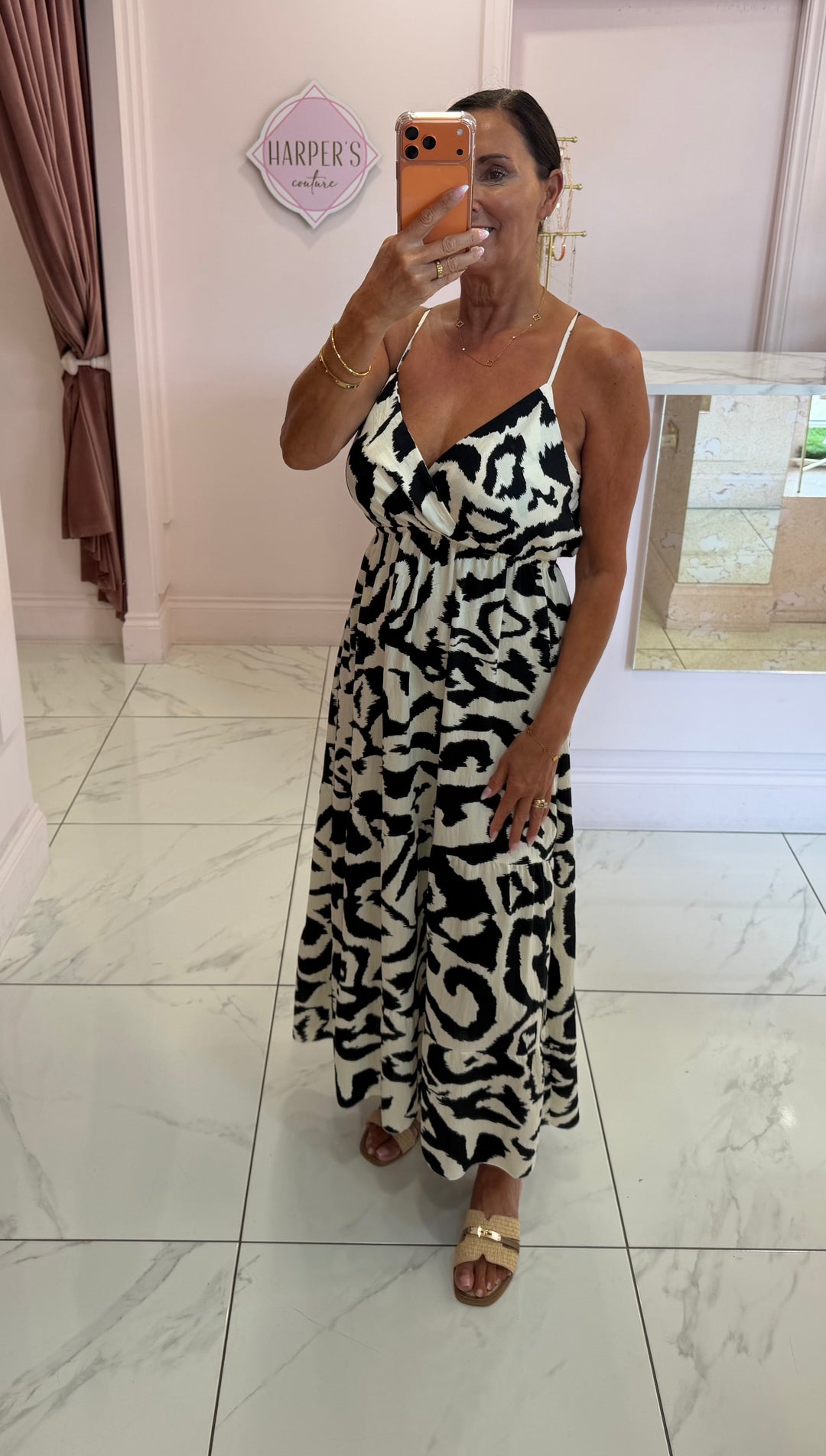 Amie Abstract Print Maxi Dress