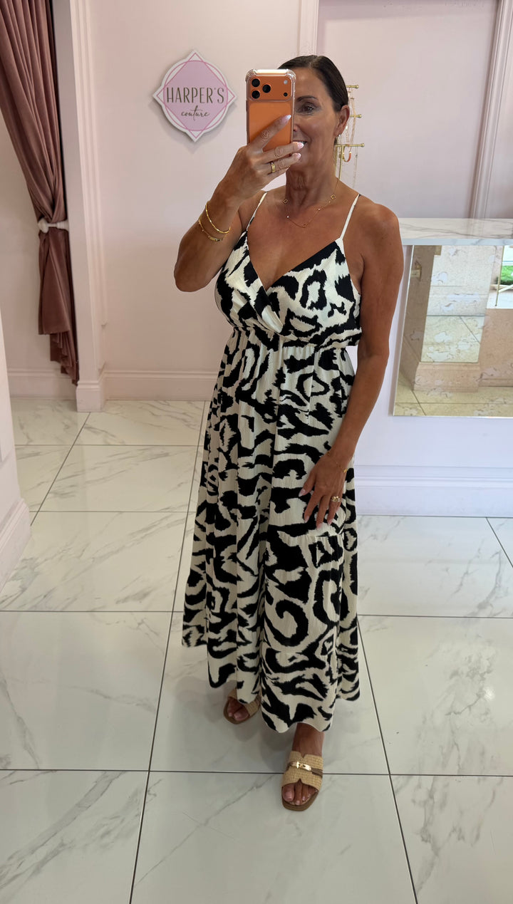 Amie Abstract Print Maxi Dress