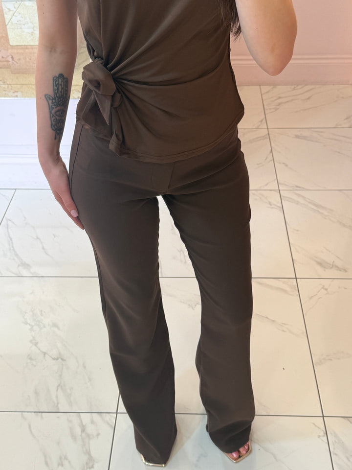 Charlotte Double button Flare Leg Trousers