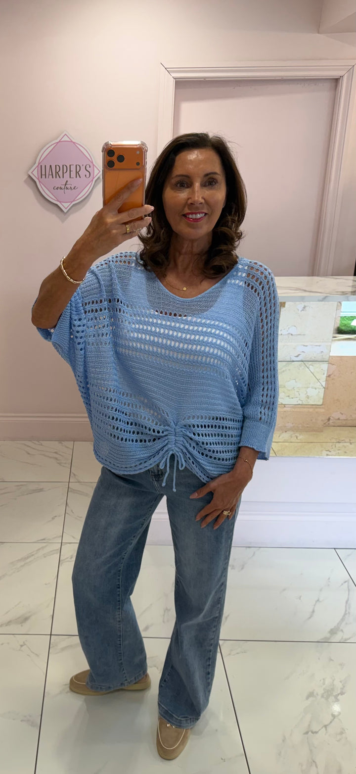 Dionne Crochet Detail Tie Top