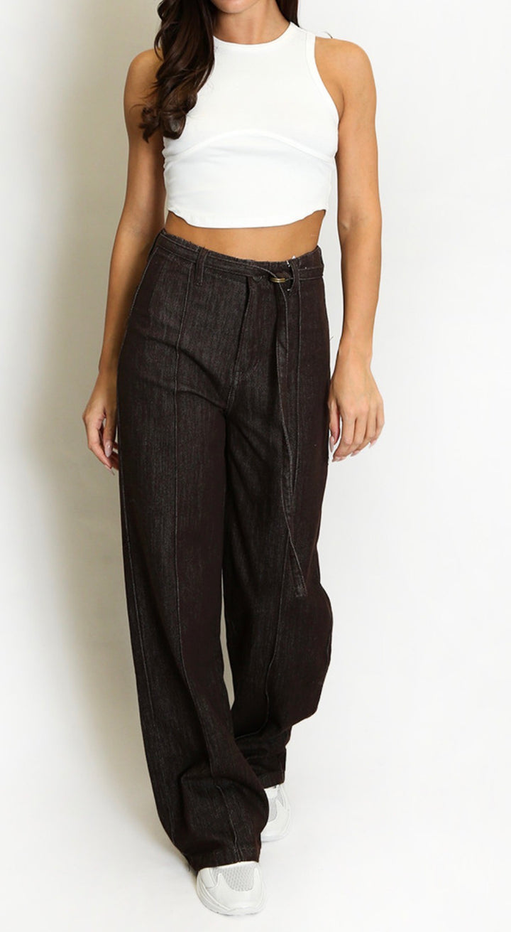 Charlie Indigo Seam Front Jeans with detachable belt