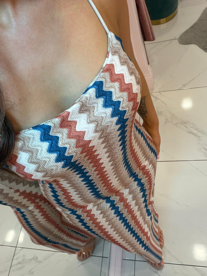 Sophie Zig Zag Cami Midi Dress