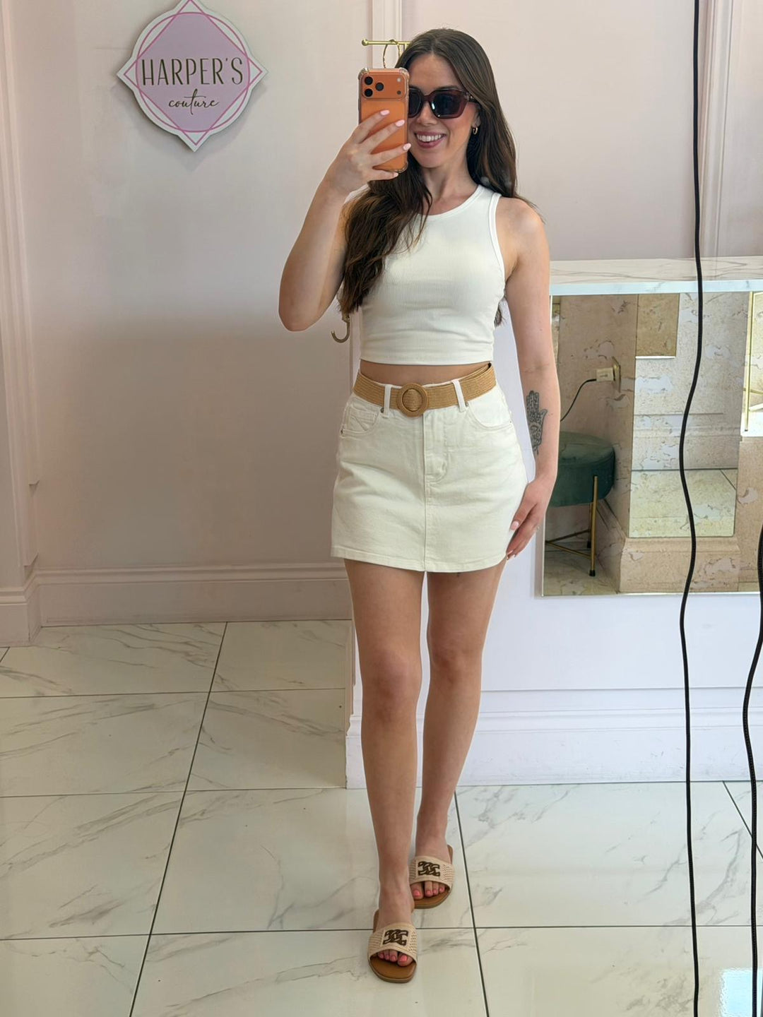 Bells Basic Cropped Ribbed Vest Top