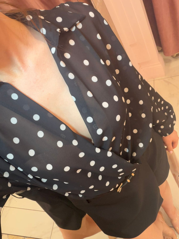Selena Black Spotty Bodysuit