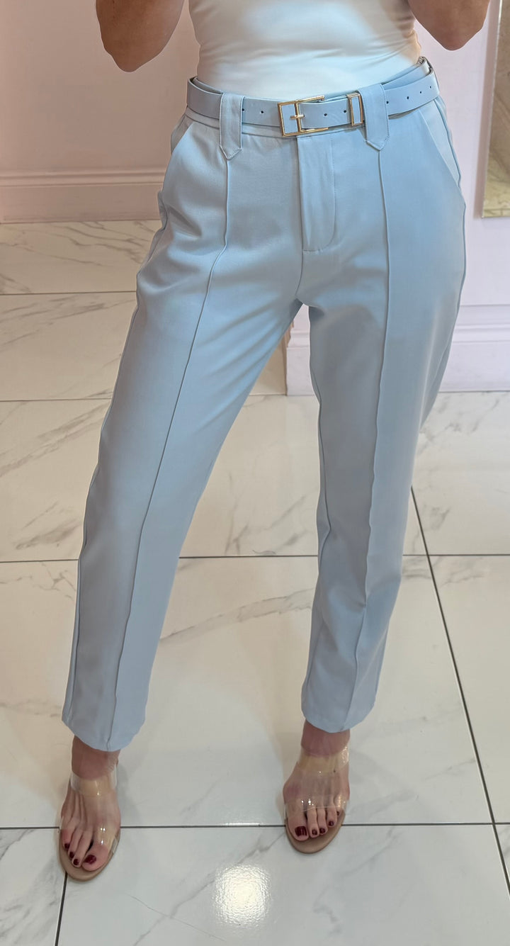 Izzy Tailored Tapered Leg Belted Trousers