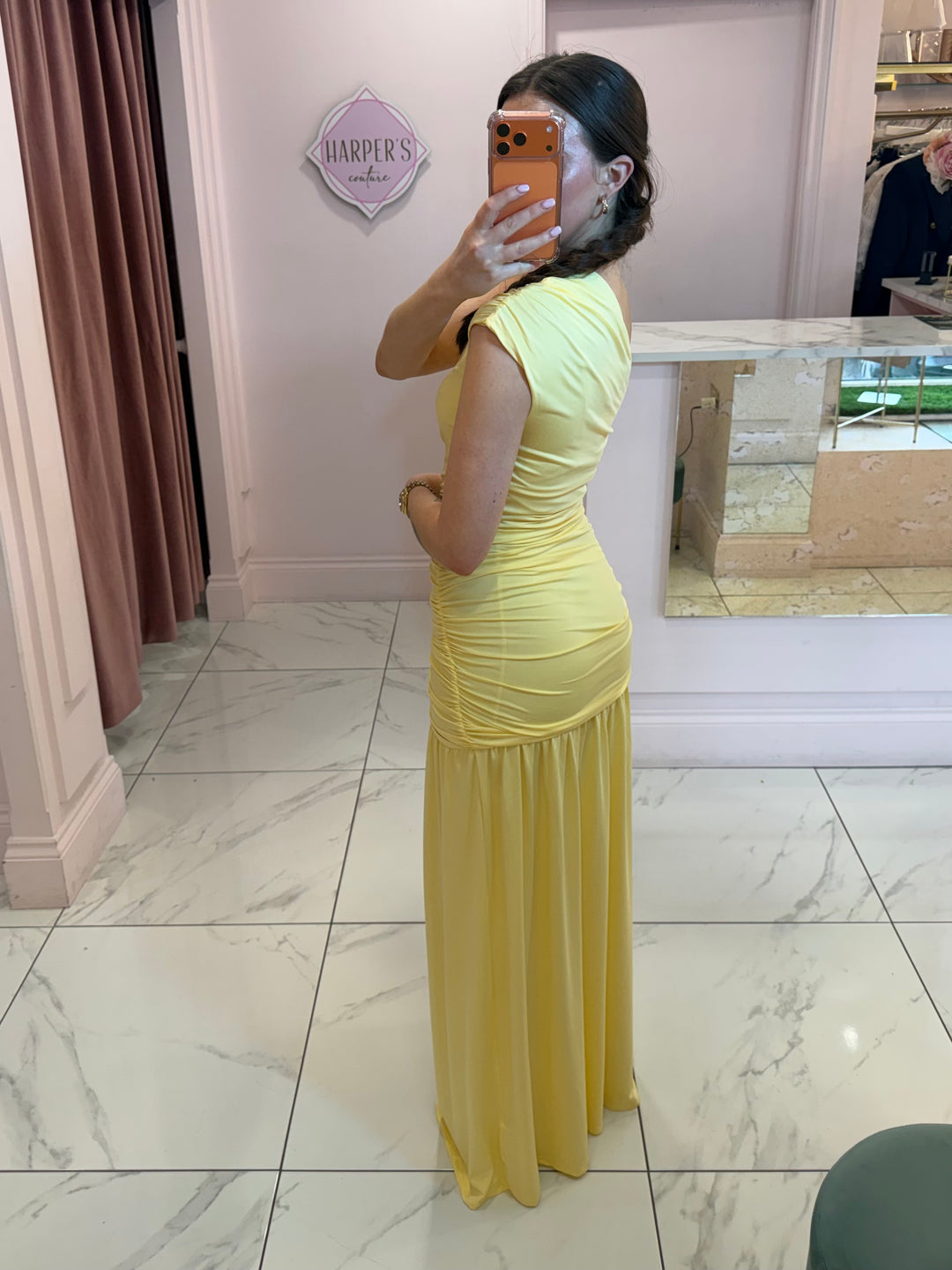 Delilah One Shoulder Ruched Maxi Dress