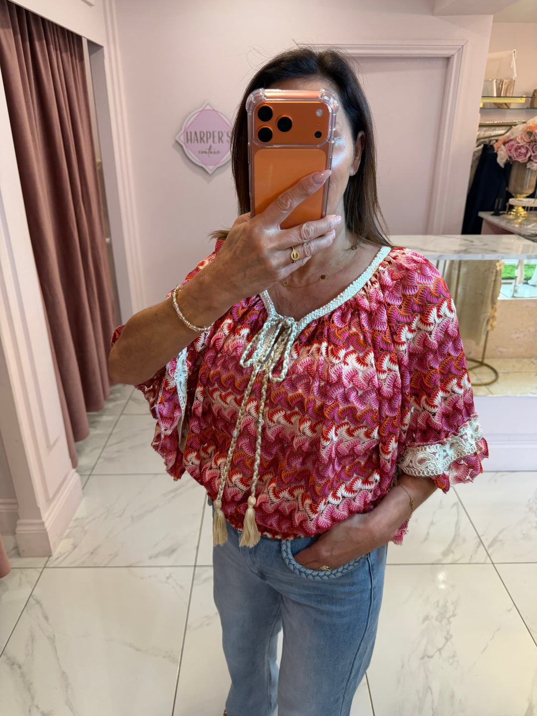 Phoebe Crochet Colourful Top
