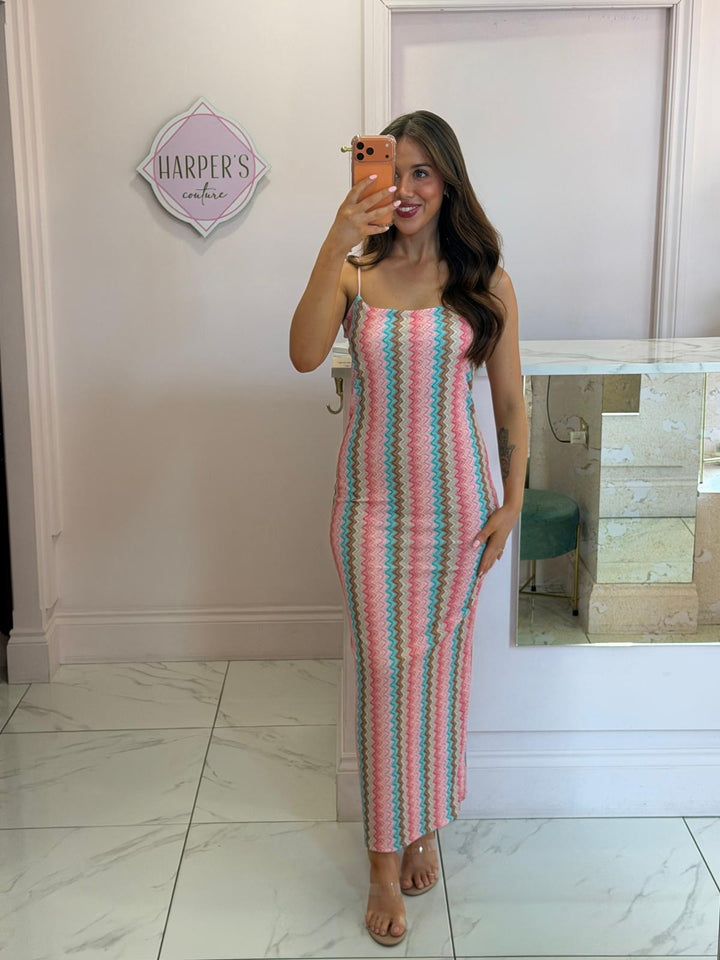 Sophie Zig Zag Cami Midi Dress