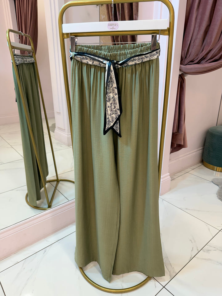 Tess Wide Leg Linen Feel Trousers
