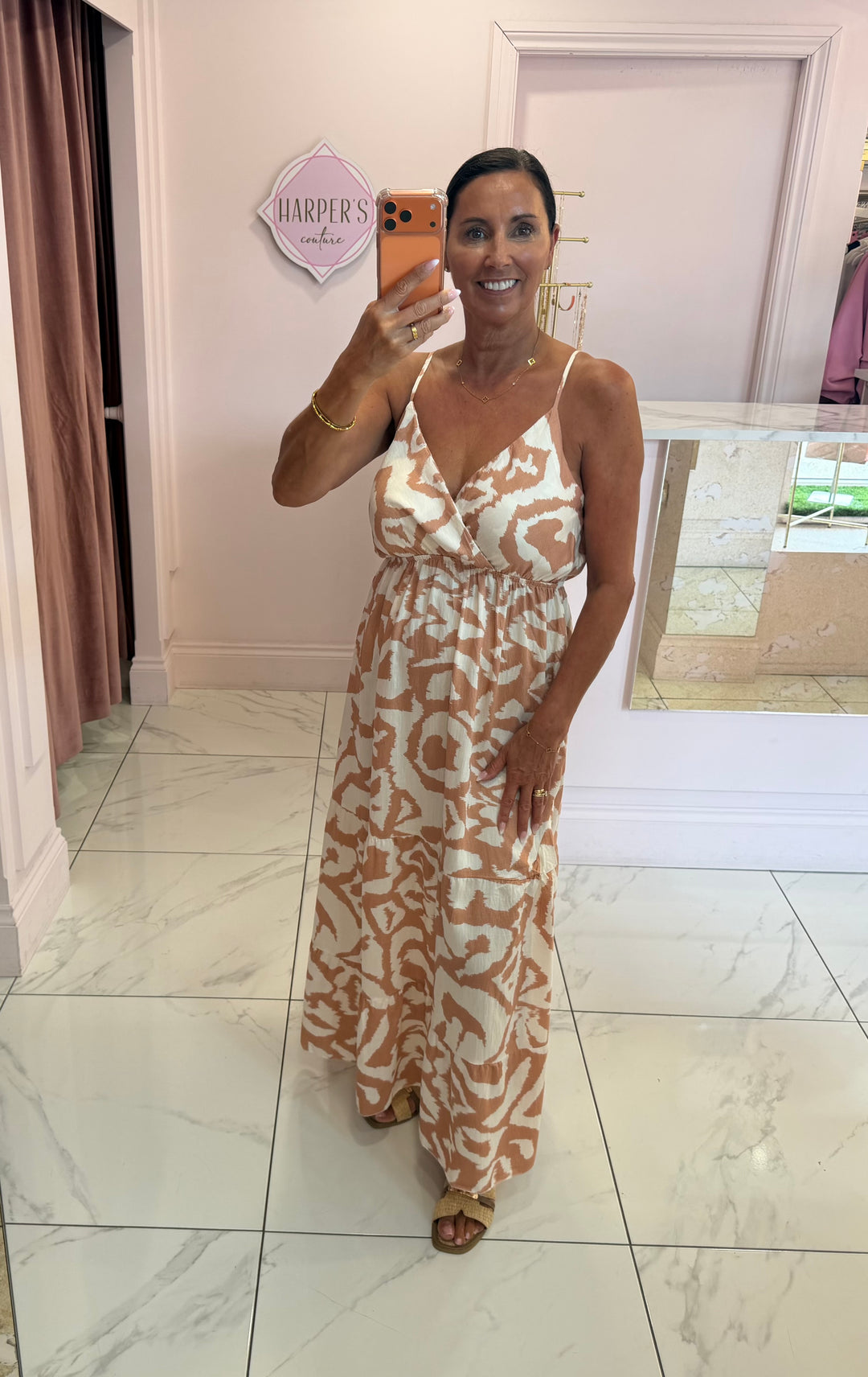 Amie Abstract Print Maxi Dress