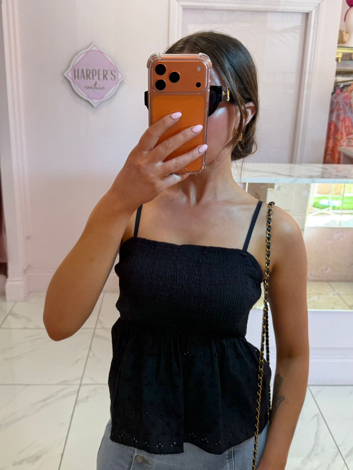 Nadiner Shirred Peplum Top