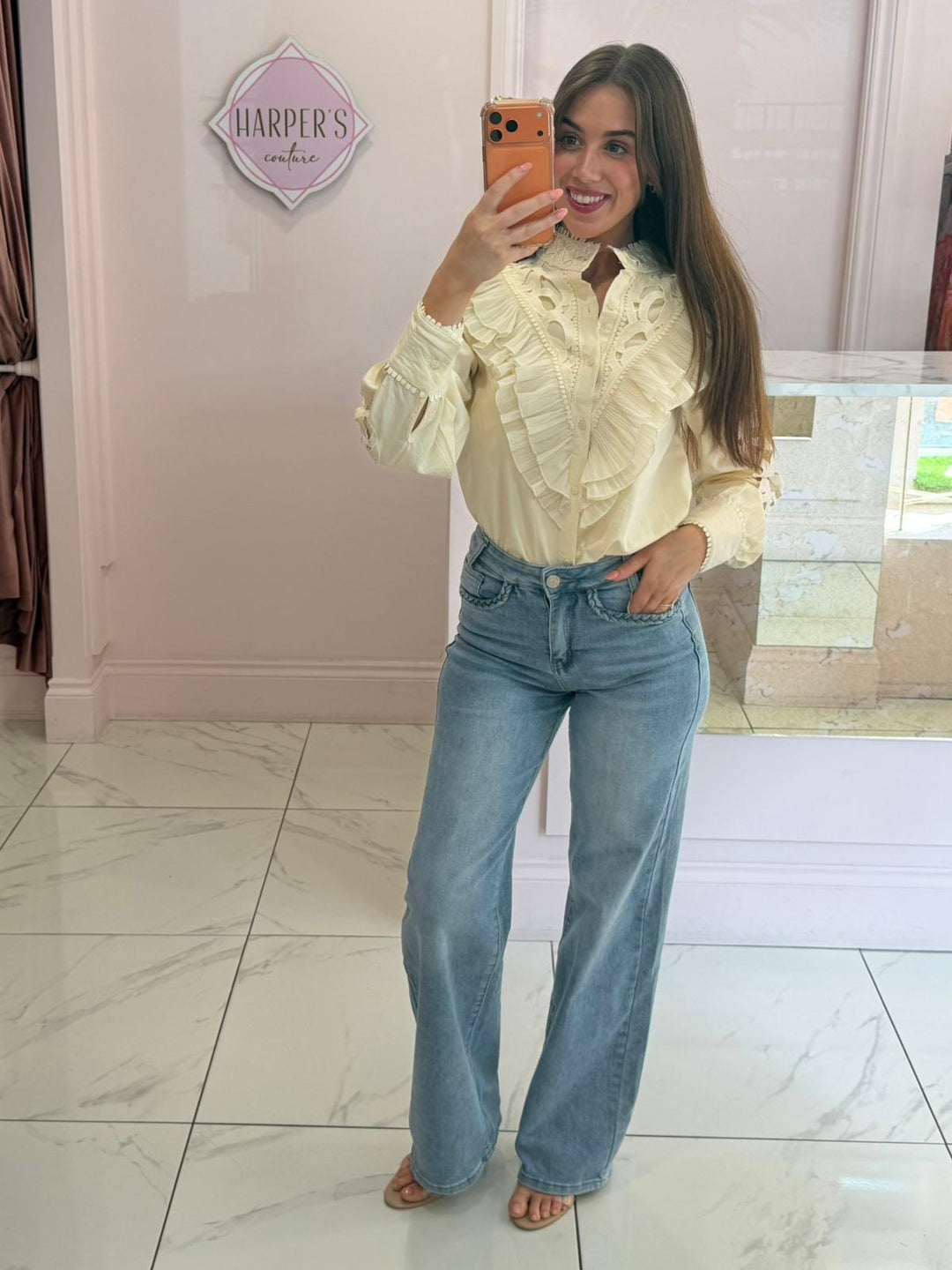 Willow Frill Cut Out Detail Shirt/Blouse