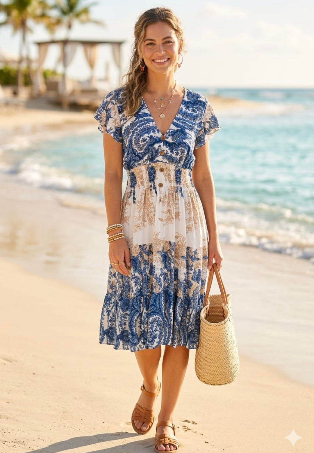Trina Bohemian Button Dress