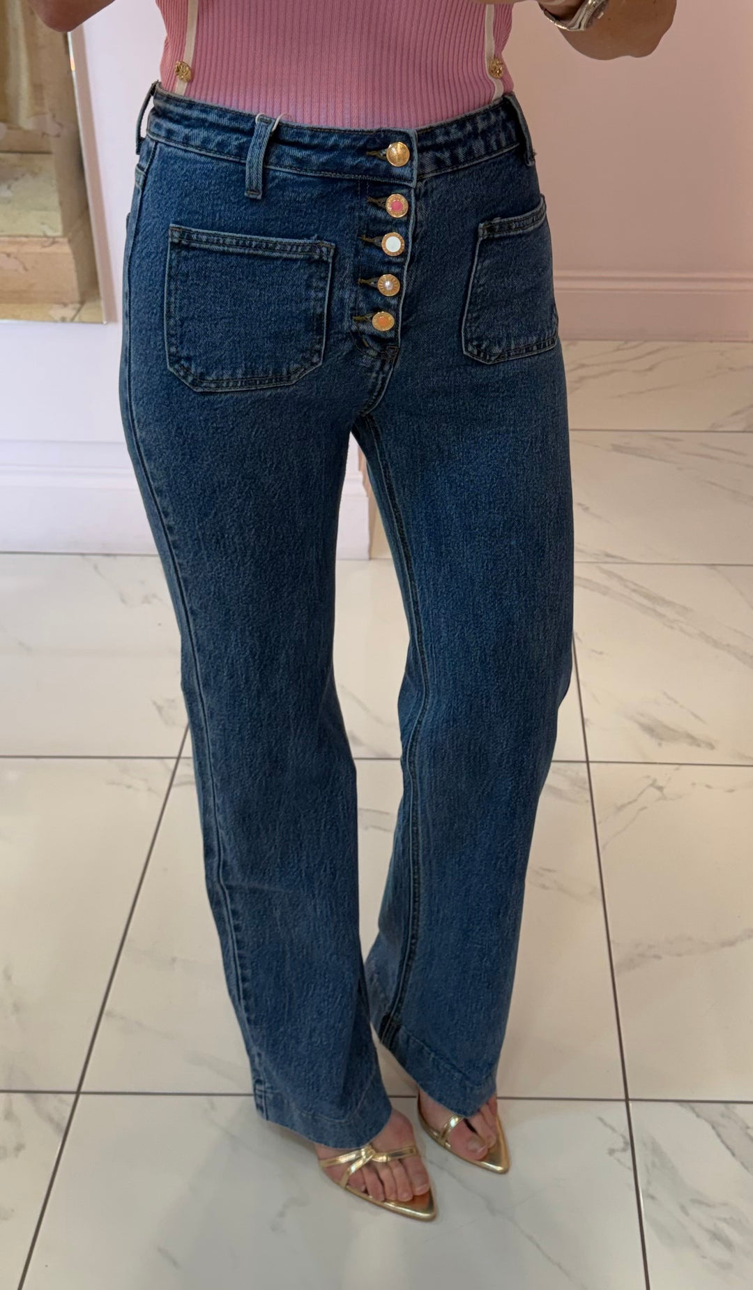 Edith Front Pocket kick Flare Jeans
