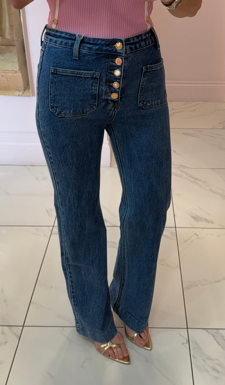 Edith Front Pocket kick Flare Jeans