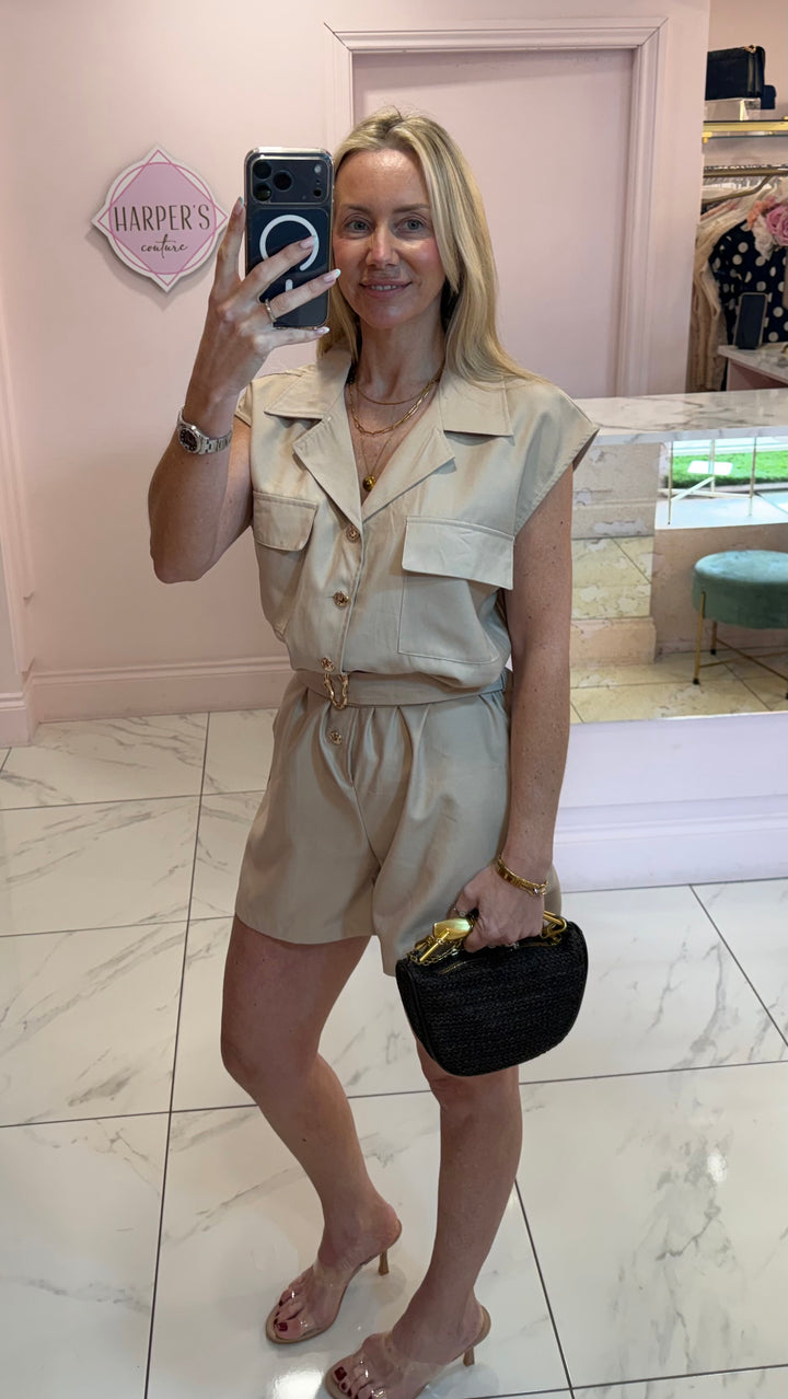 Codie Military Style Belted Playsuit