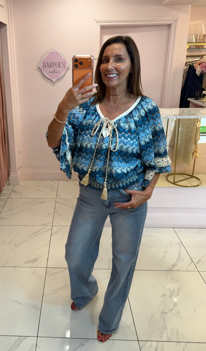 Phoebe Crochet Colourful Top
