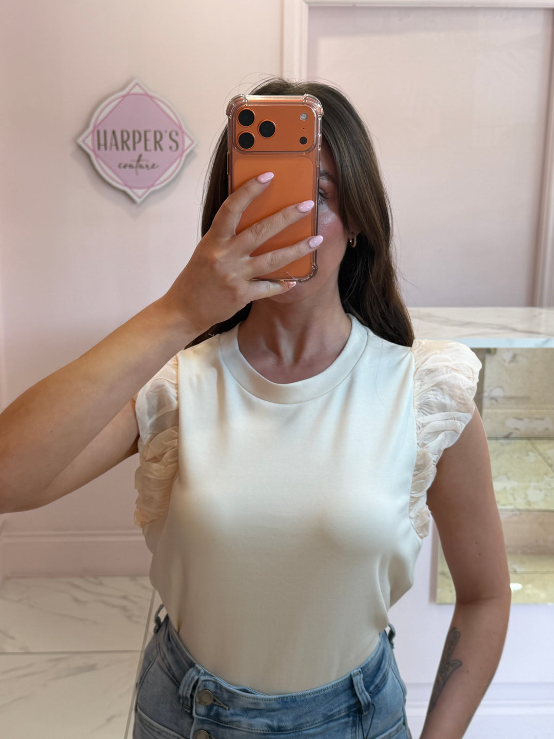 Skye Ruffle Detail Sleeve T-Shirt