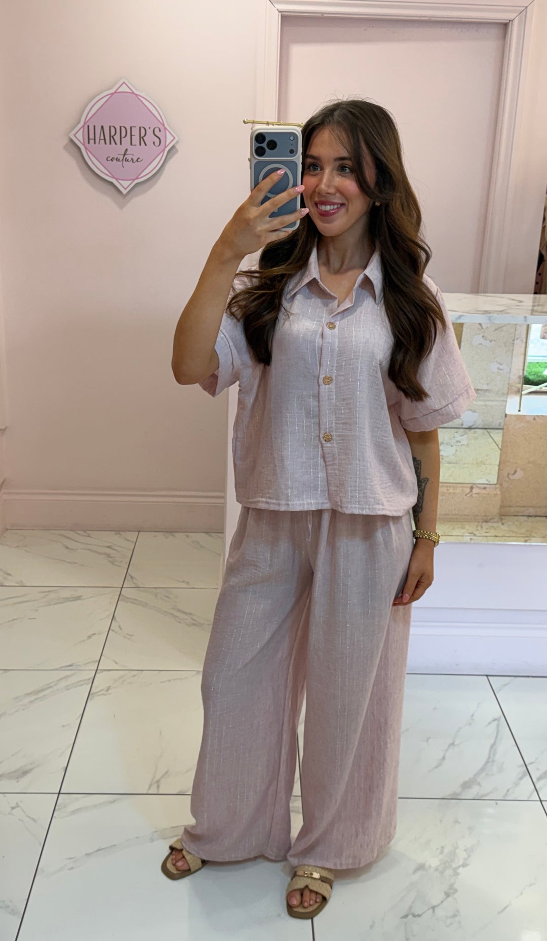 Heidi Striped Top &amp; Trouser Co Ord Set