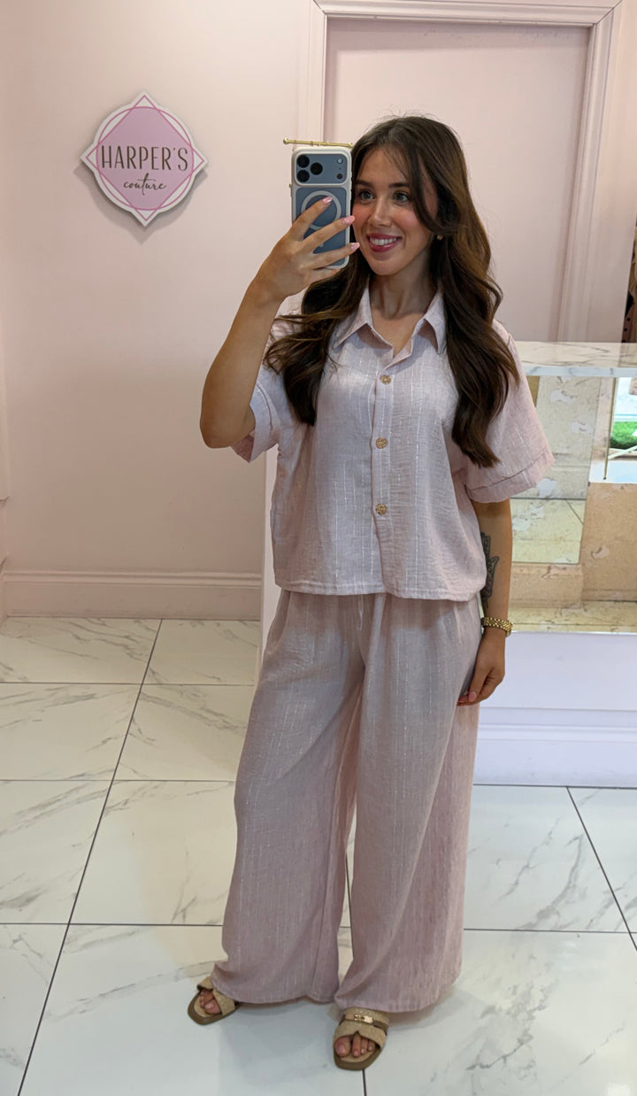 Heidi Striped Top &amp; Trouser Co Ord Set
