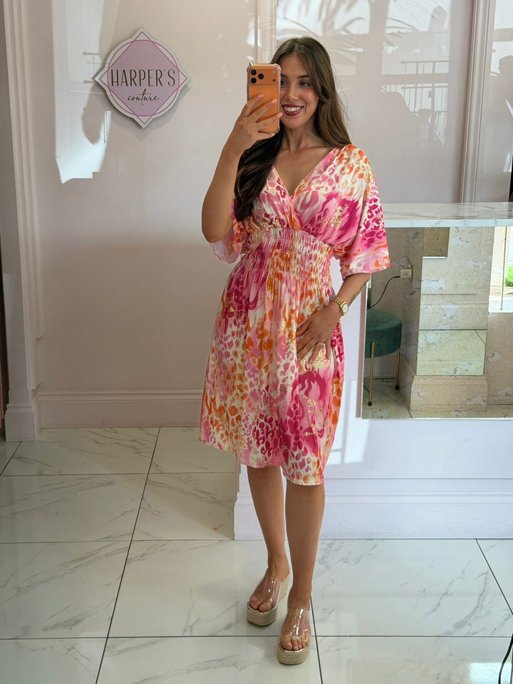 Celesta Animal Print Slinky Dress
