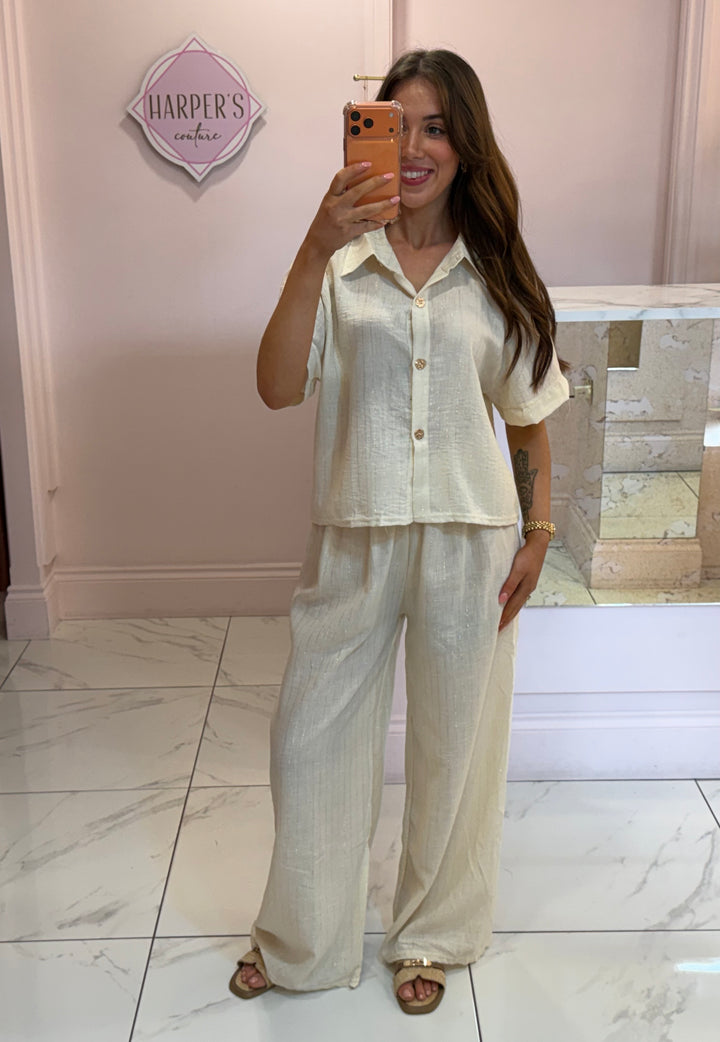 Heidi Striped Top &amp; Trouser Co Ord Set