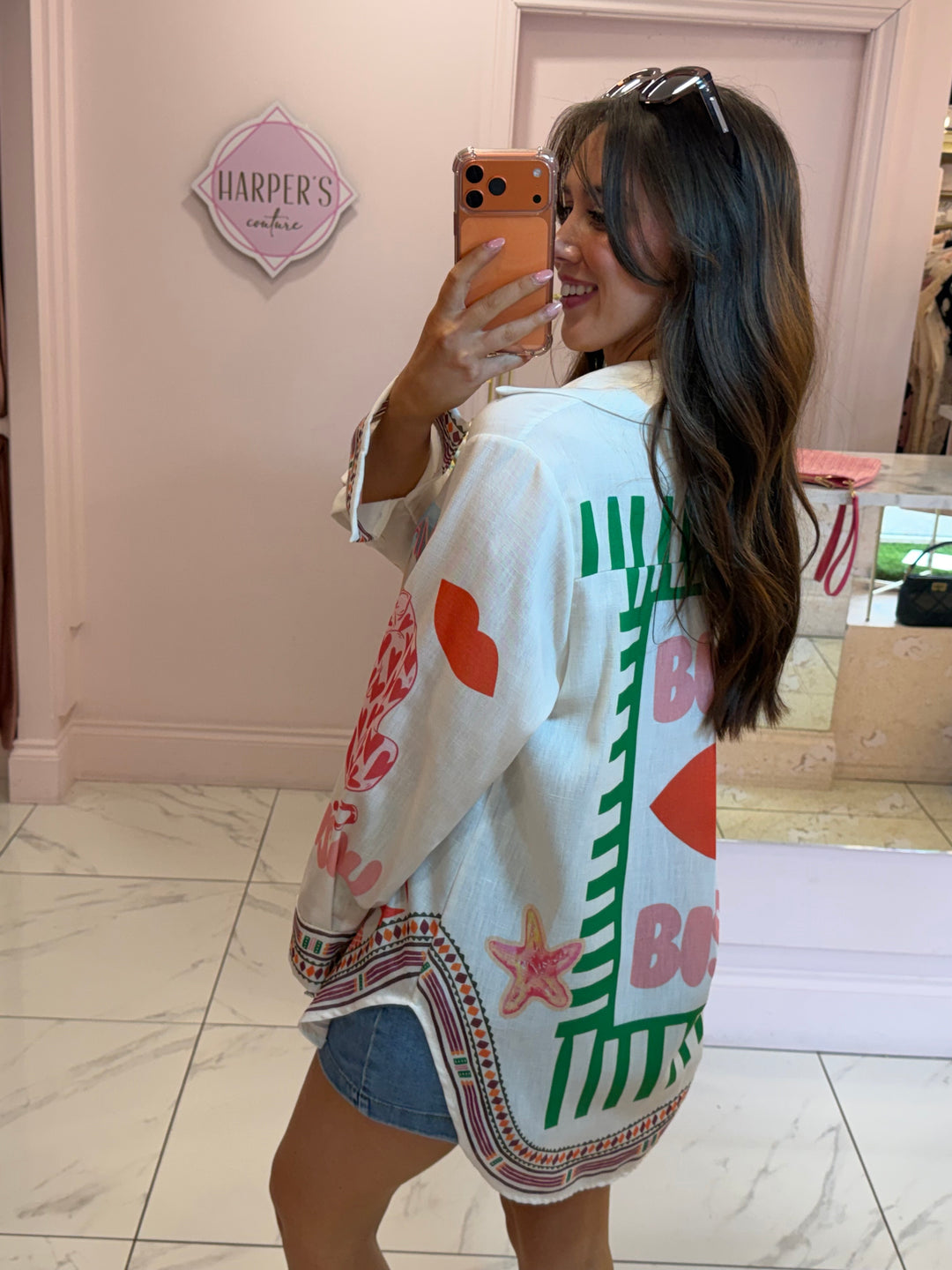 Bisou Print Detail Shirt/Blouse