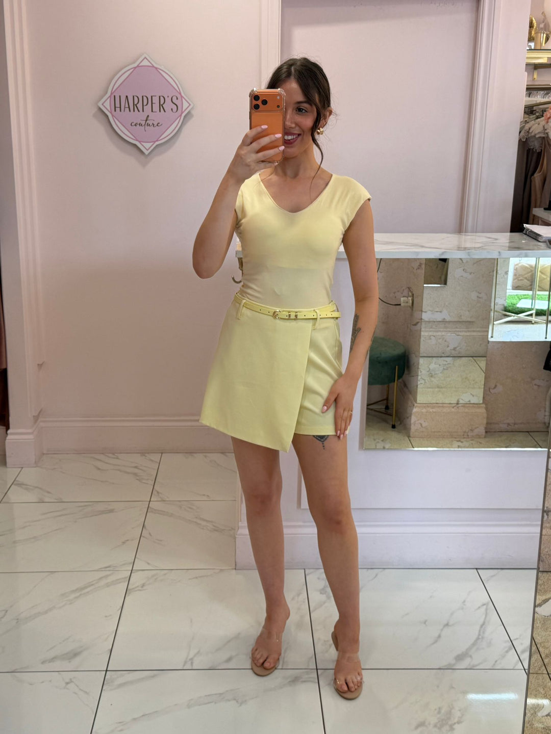 Kyla Tailored Belted Skort