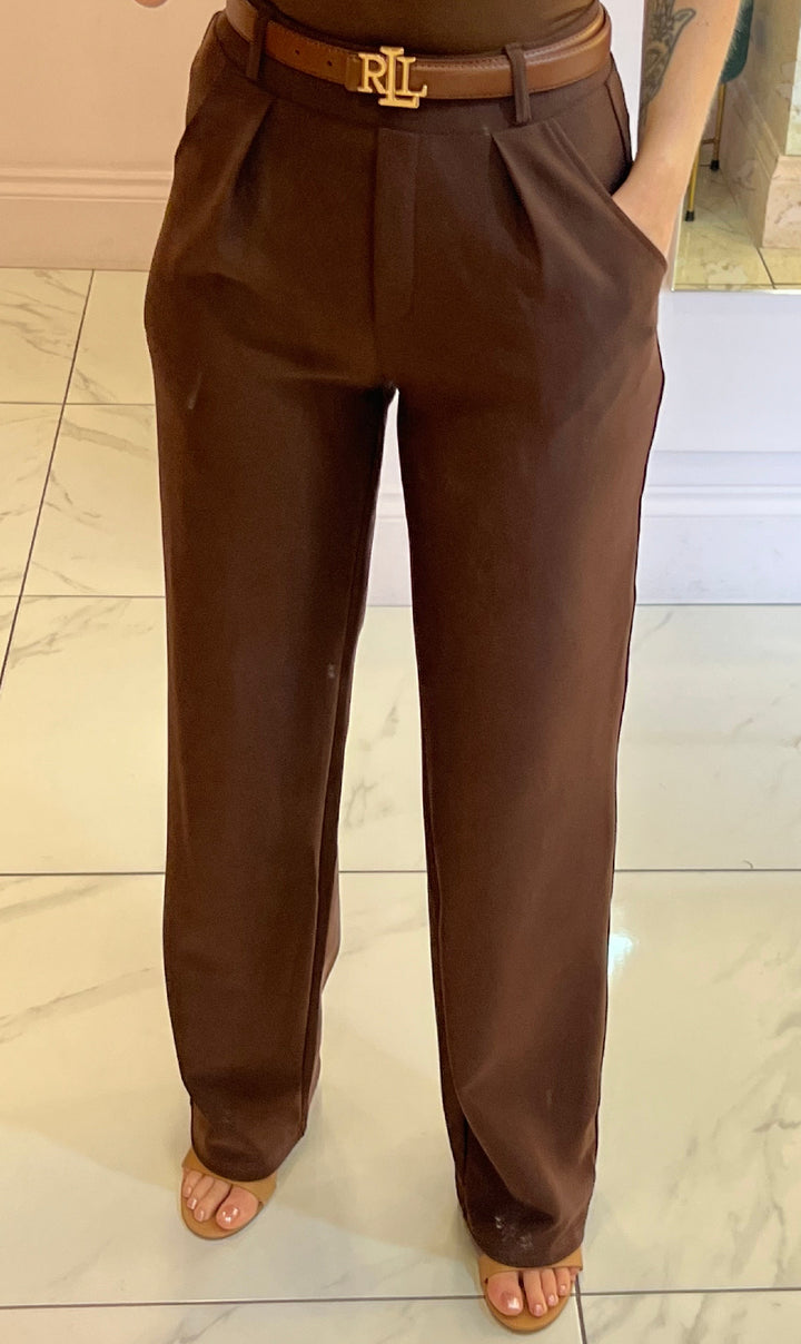 Honey Scuba Wide Leg Trousers
