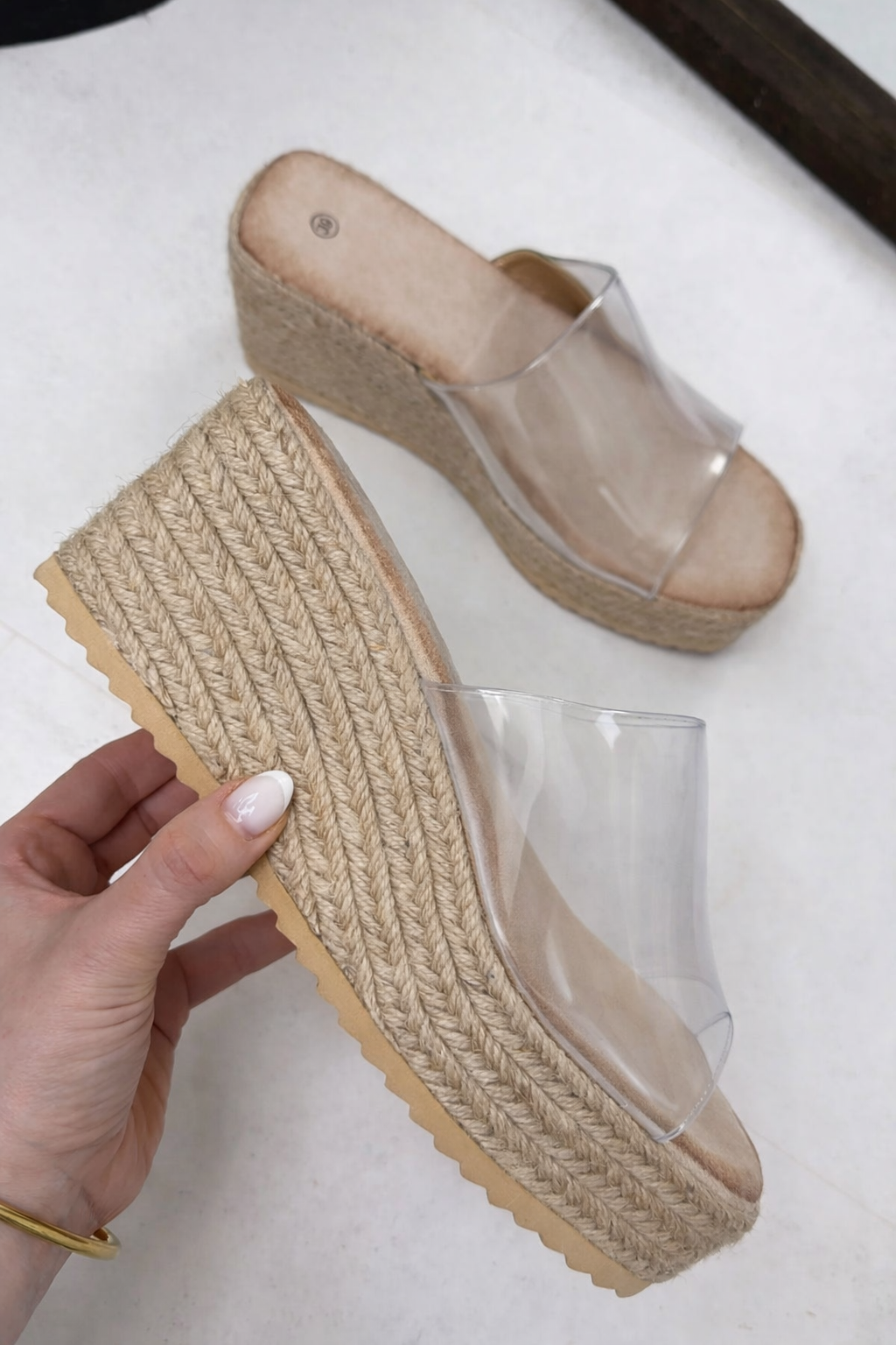 Lucienna Clear Mule Sandals/Wedges
