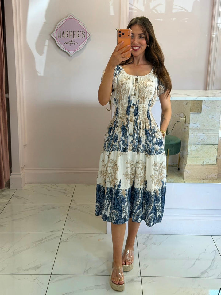 Trina Bohemian Button Dress
