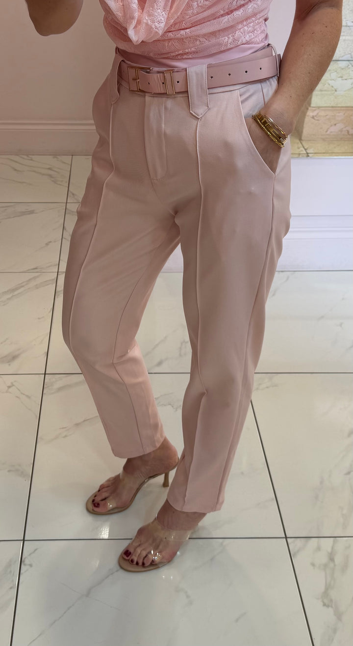 Izzy Tailored Tapered Leg Belted Trousers