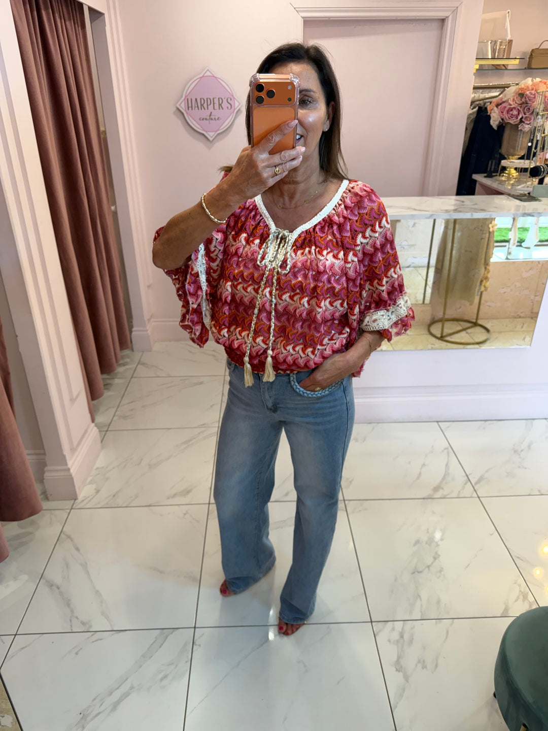 Phoebe Crochet Colourful Top