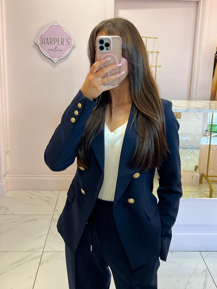 Alena Gold Button Inspired Blazer