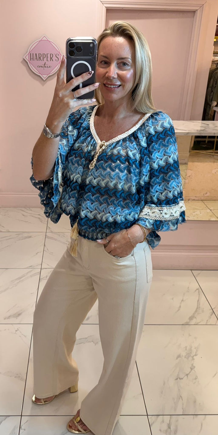 Phoebe Crochet Colourful Top