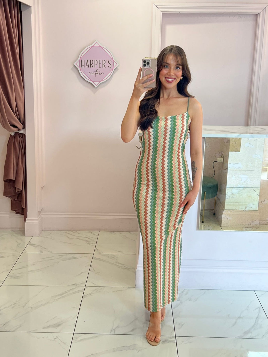 Laura Zig Zag Cami Midi Dress